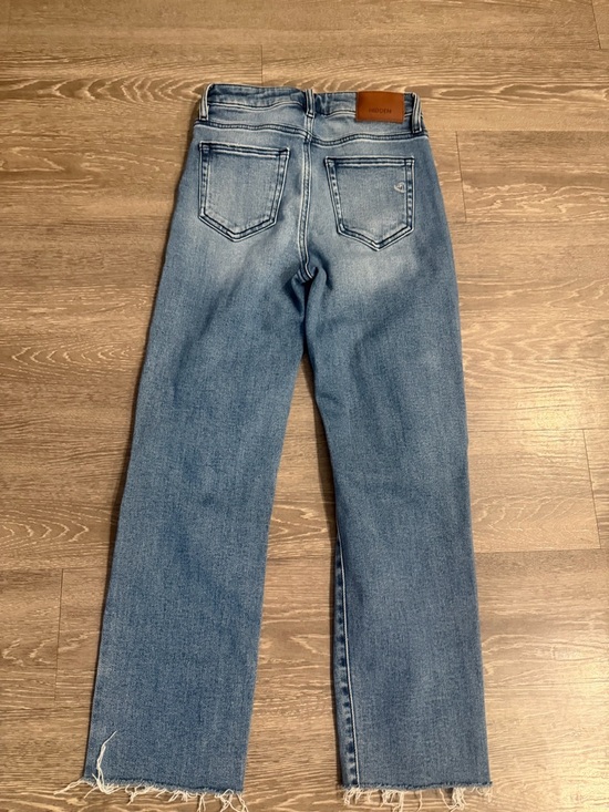 Hidden Denim - Hidden Jeans Light Wash Distressed Straight Leg Raw Hem Size 25/5 Y2K